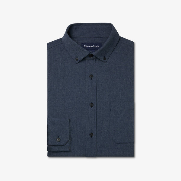 TRIM FIT CITY FLANNEL HEATHER - NAVY