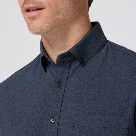 TRIM FIT CITY FLANNEL HEATHER - NAVY