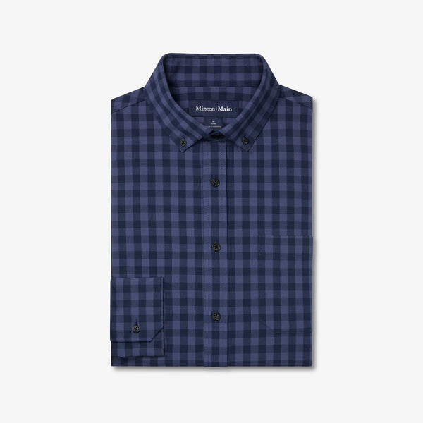 TRIM FIT CITY FLANNEL GINGHAM - NAVY
