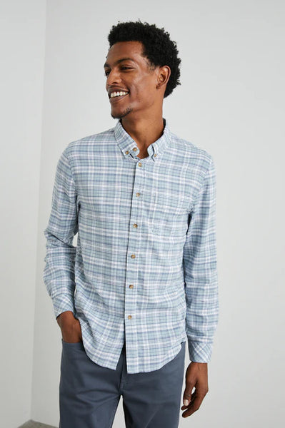 REID MELANGE BUTTON UP - GLASS