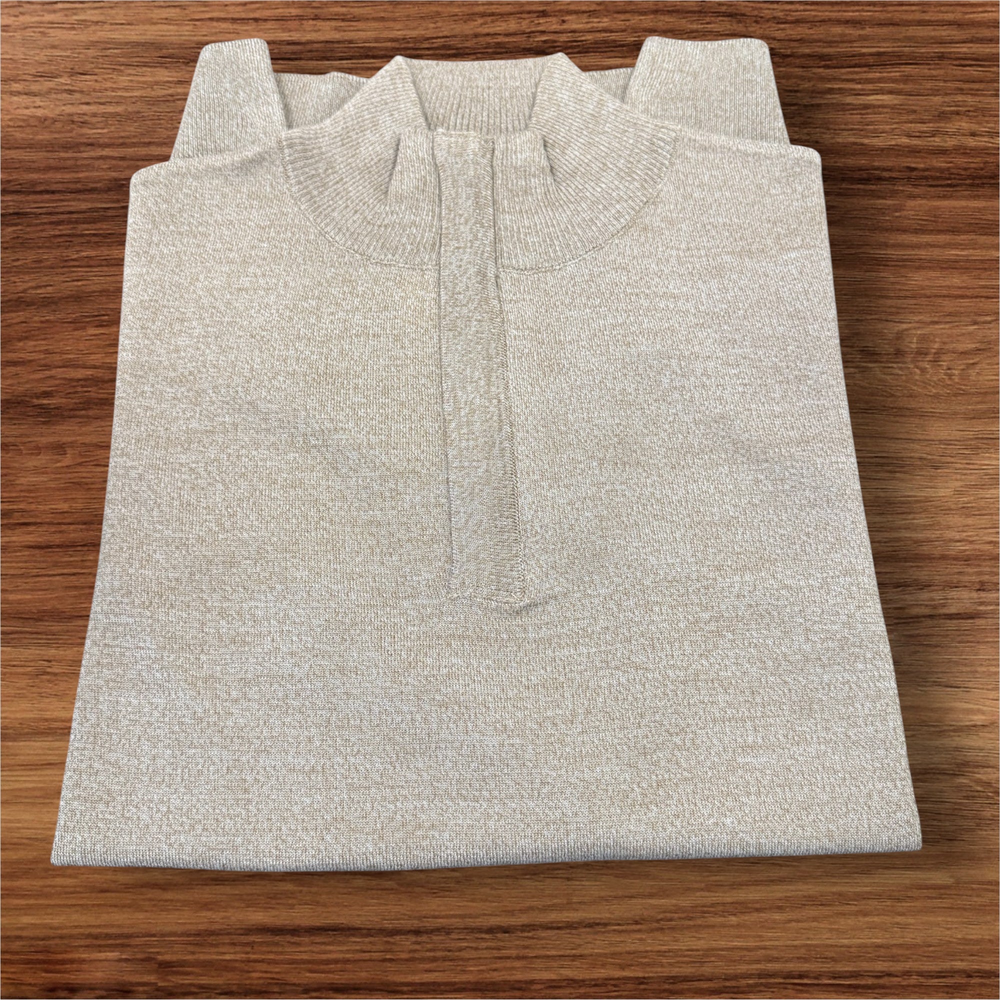 WOOL QUARTER ZIP - CAMEL