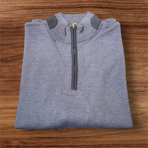 QUARTER ZIP SWEATER - NAVY