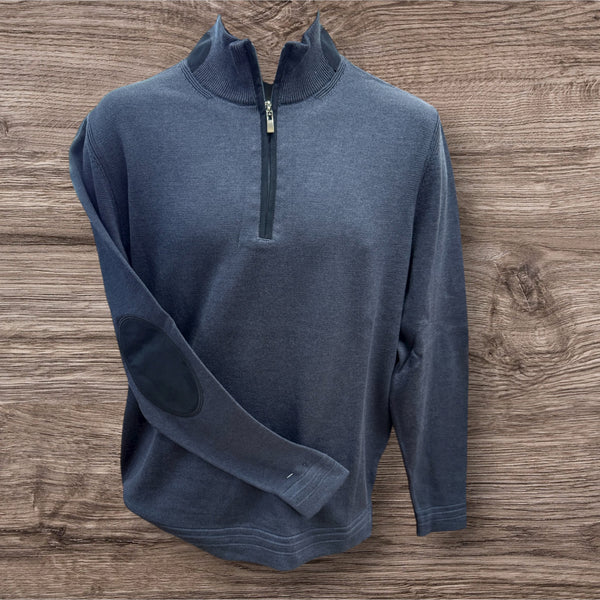 QUARTER ZIP SWEATER - NAVY