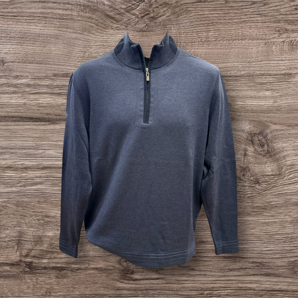 QUARTER ZIP SWEATER - NAVY