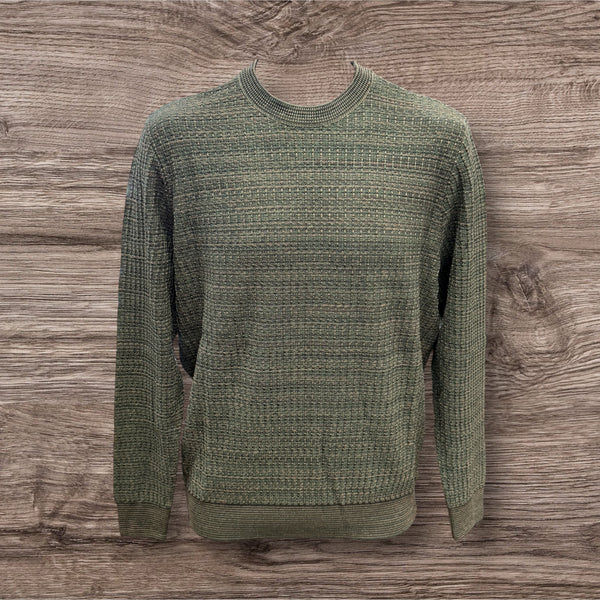 KHAKI GREEN CREW NECK SWEATER - GREEN