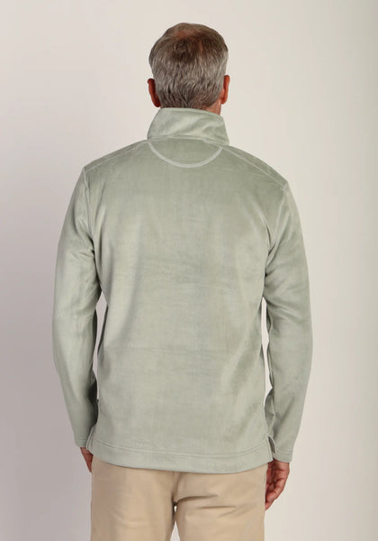 SUEDED CORD 1/4 ZIP - SAGE