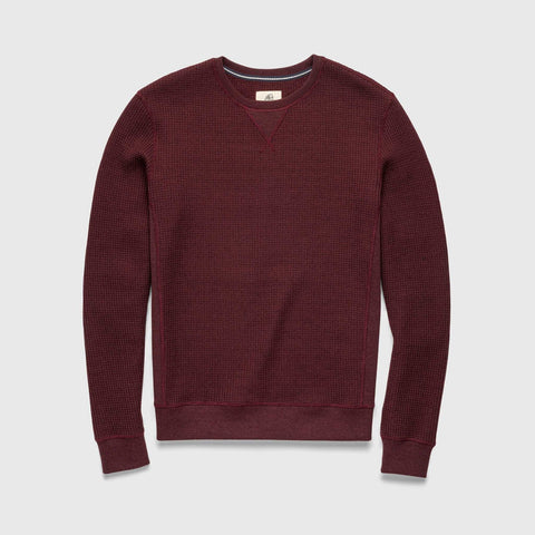 WAFFLE SWEATER - BURGUNDY