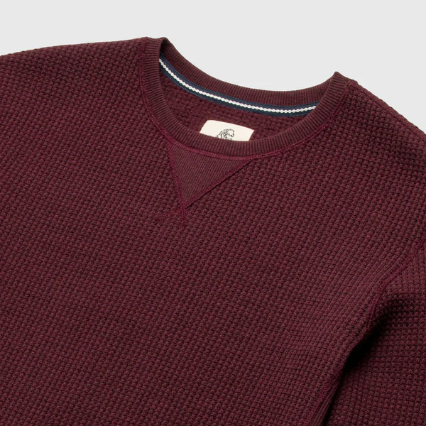 WAFFLE SWEATER - BURGUNDY