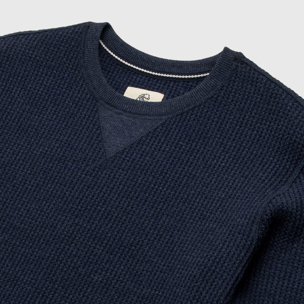WAFFLE SWEATER - NAVY