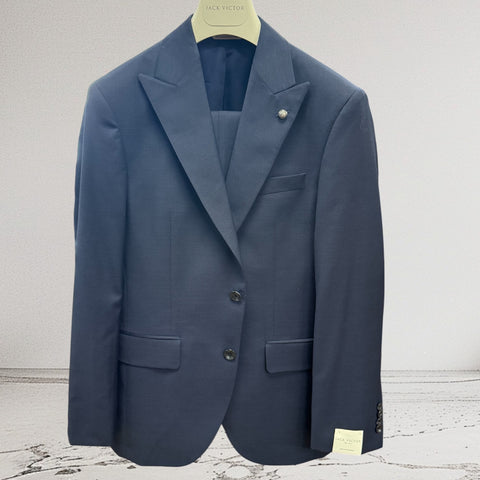 PEAK LAPEL WOOL SUIT - NAVY