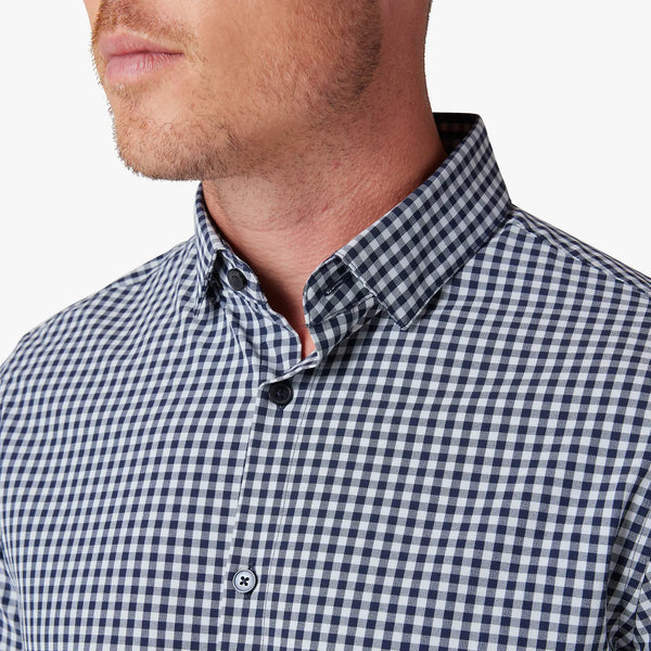 TRIM FIT NO TUCK GINGHAM - NAVY