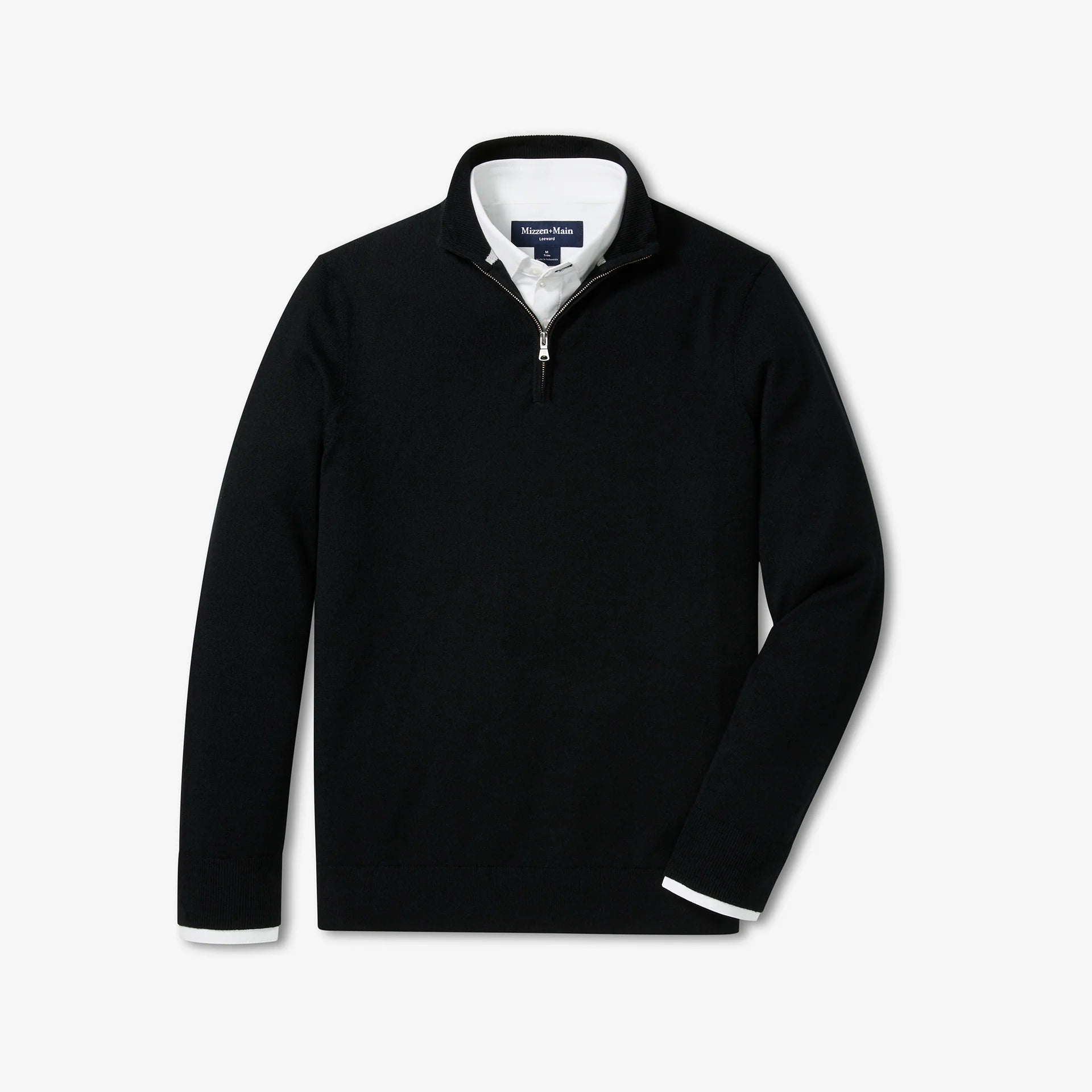 1/4 ZIP SWEATER - BLACK