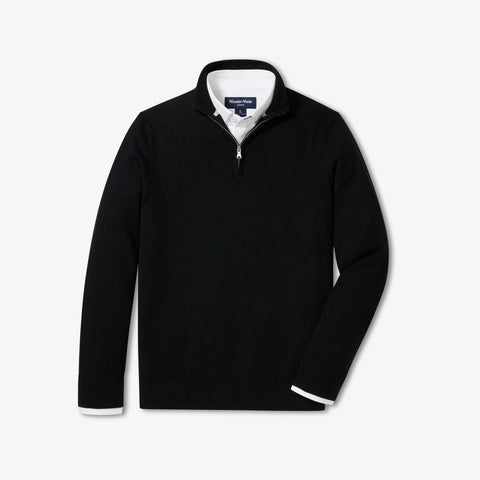 1/4 ZIP SWEATER - BLACK