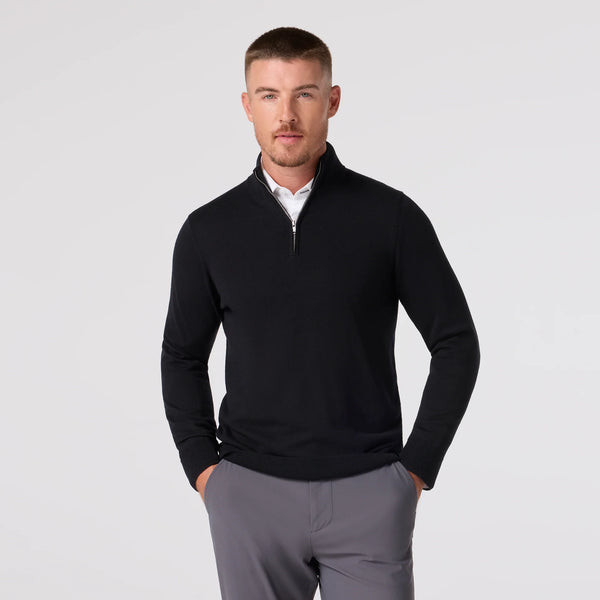 1/4 ZIP SWEATER - BLACK