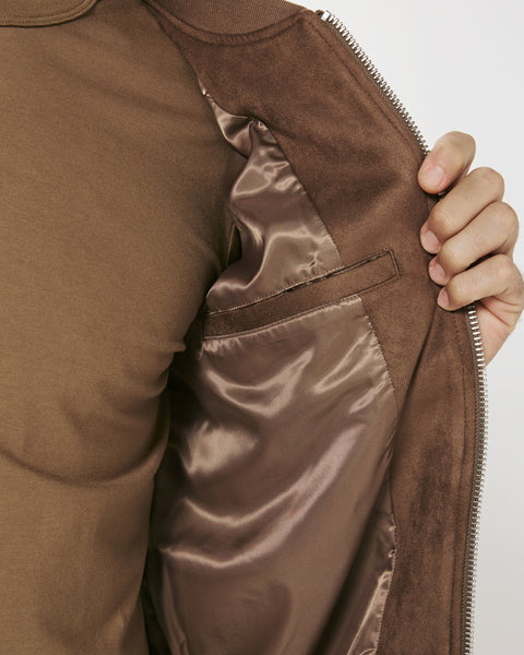 SUEDE BOMBER - LT BROWN