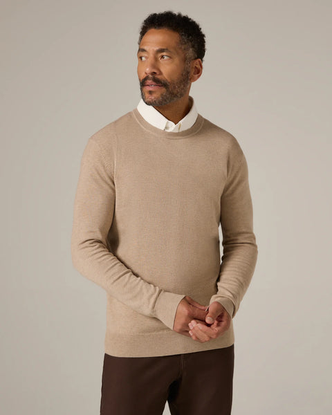 SOFT CREWNECK SWEATER - TAN