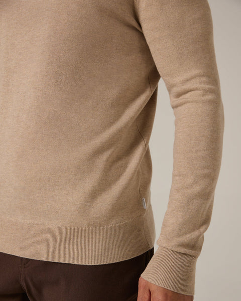 SOFT CREWNECK SWEATER - TAN