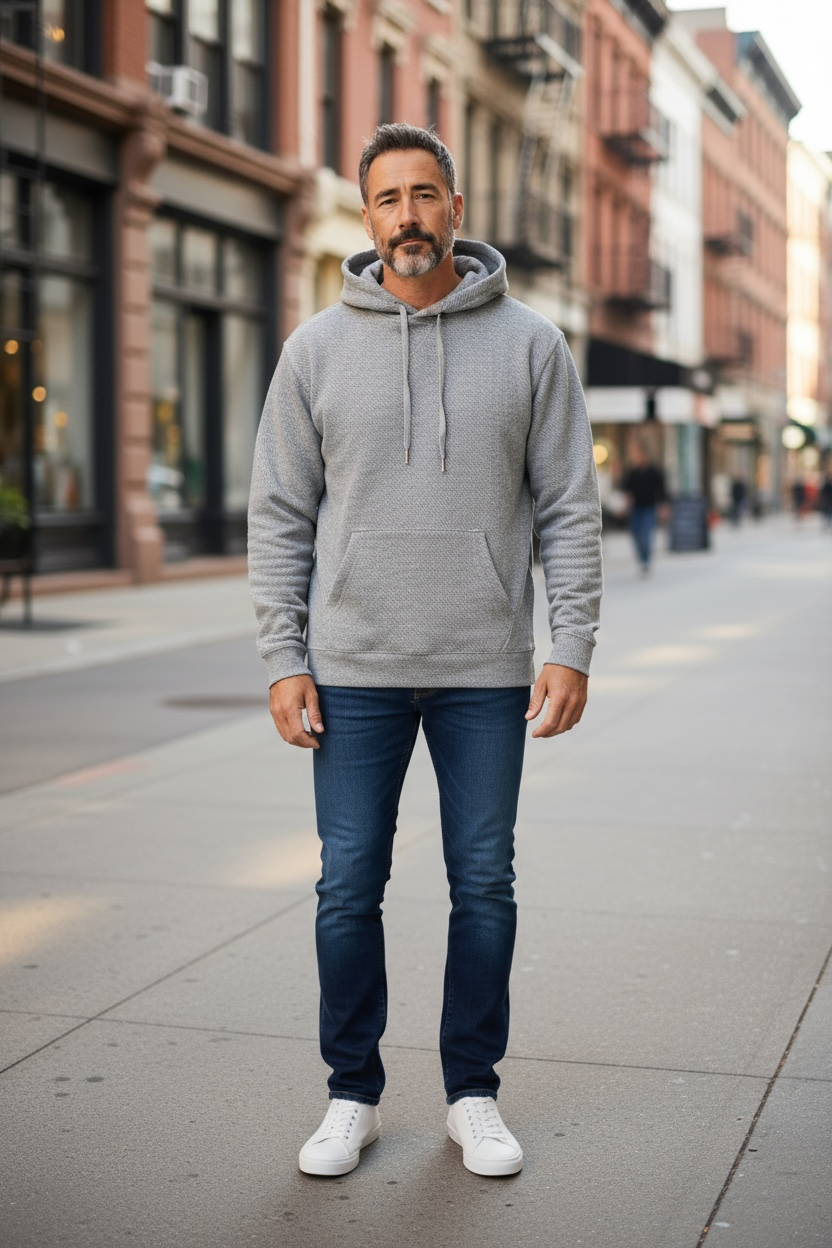 MELANGE HOODY - GREY