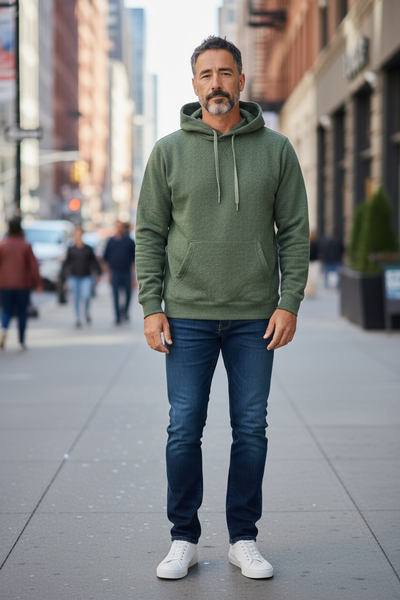 MELANGE HOODY - DGREEN