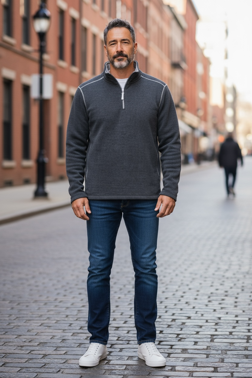 CHENILLE LUX 1/4 ZIP - CHARCOAL