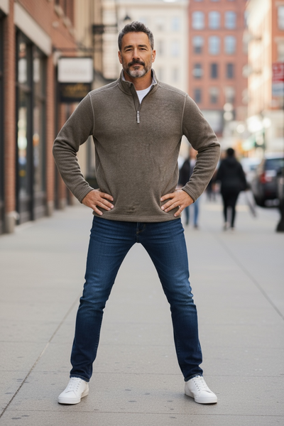 CHENILLE LUX 1/4 ZIP - GREY