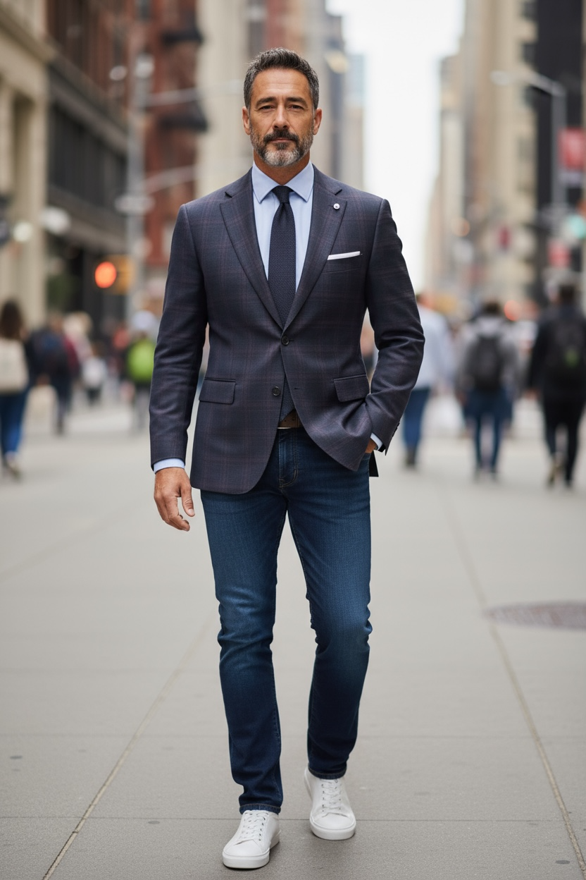 SUPER 130`S PLAID BLAZER - BURG