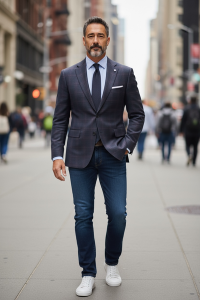 SUPER 130`S PLAID BLAZER - BURG