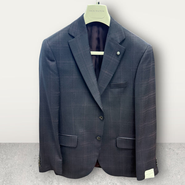 SUPER 130`S PLAID BLAZER - BURG