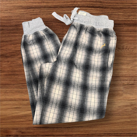 FLANNEL LOUNGE JOGGER - OAT/BLK