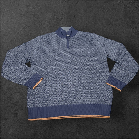 JACQUARD 1/4 ZIP - NAVY