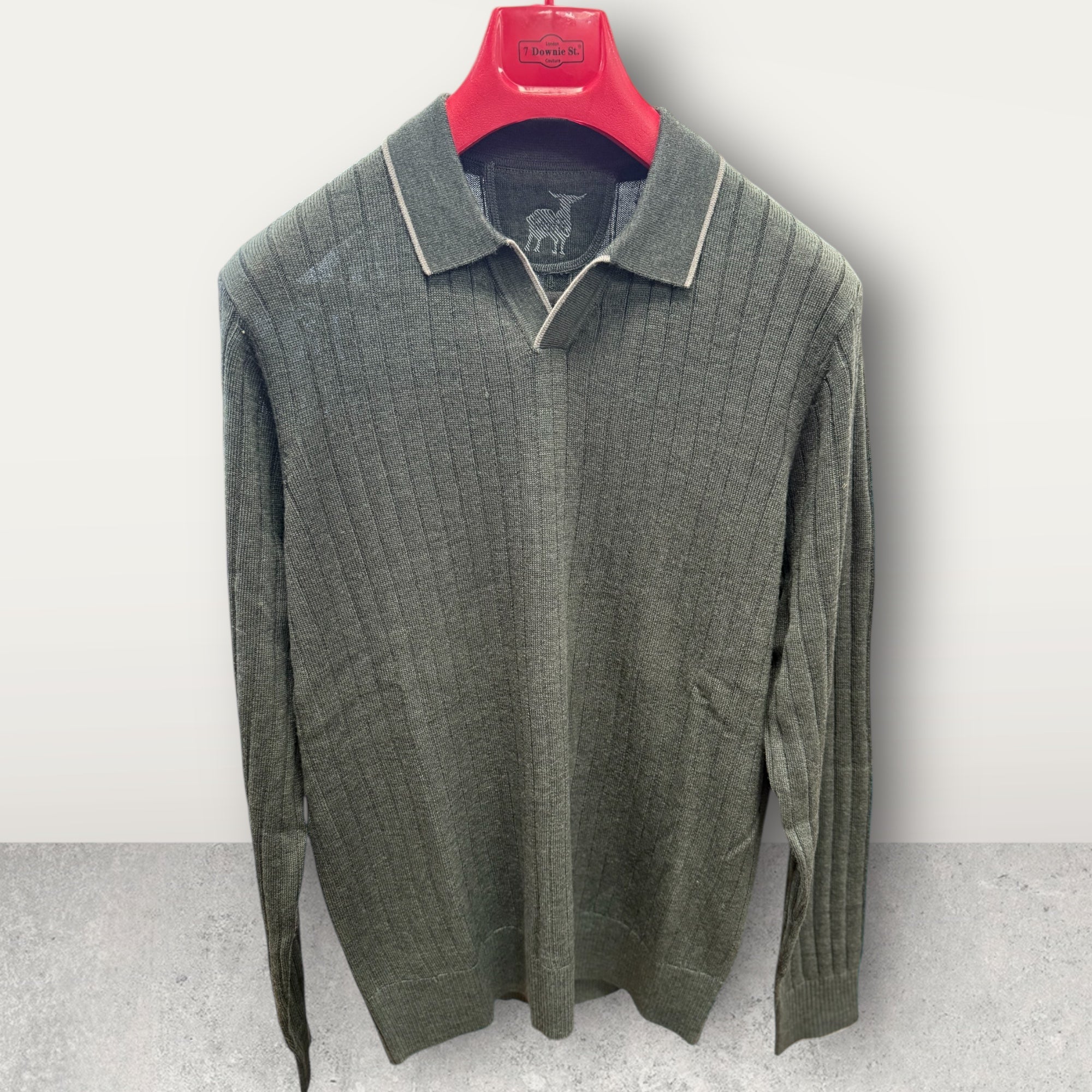 JOHNNY COLLAR SWEATER - SLATE