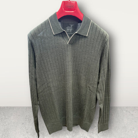 JOHNNY COLLAR SWEATER - SLATE