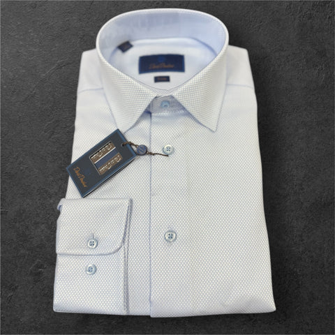 TRIM FIT DOBBY 2/3 SHIRT - SKY