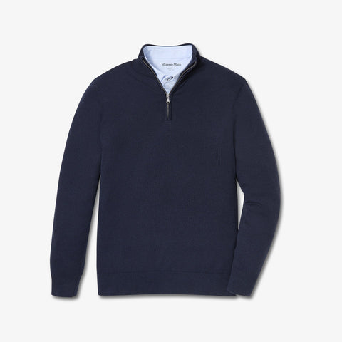 1/4 ZIP SWEATER - NAVY