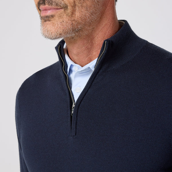 1/4 ZIP SWEATER - NAVY
