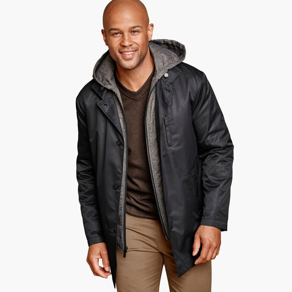 UPTON RAIN COAT - BLACK