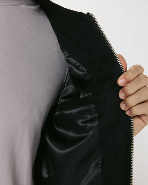 SUEDE BOMBER - BLACK