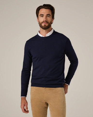 SOFT CREWNECK SWEATER - NAVY