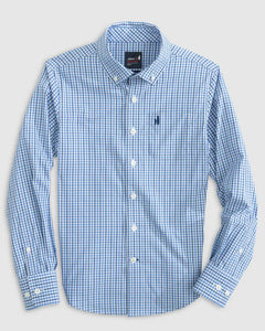 BOYS PERFORMANCE GINGHAM - BLUE