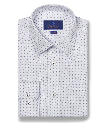 TRIM FIT 4/5 SHIRT - W/BLUE