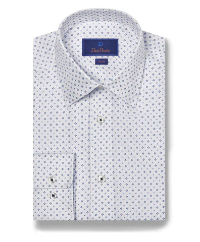 TRIM FIT 2/3 SHIRT - W/BLUE