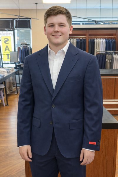 ALL WOOL SLIM SUIT - NAVY