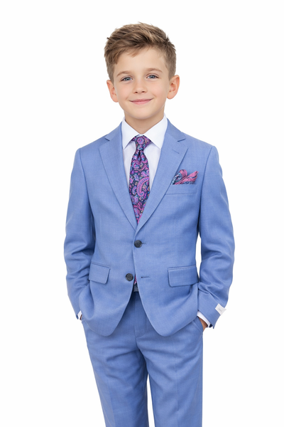 BOYS ARTIE 100%WOOL SUIT - BRIGHT BLUE