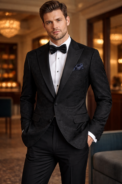 FLORAL DINNER JACKET - BLACK