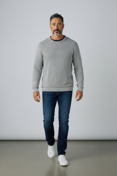 STRIPED SWEATSHIRT - BLUE