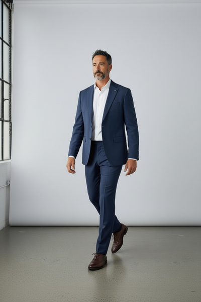 NAPOLI CHECK SUIT - NAVY