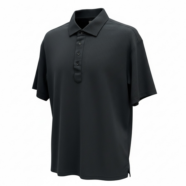 DRESSY HARD COLLAR POLO - BLACK