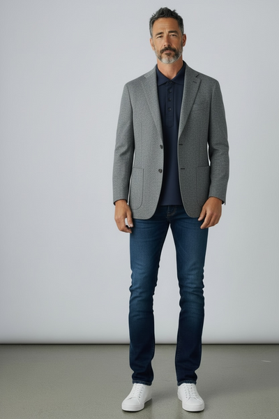 DRESSY HARD COLLAR POLO - NAVY