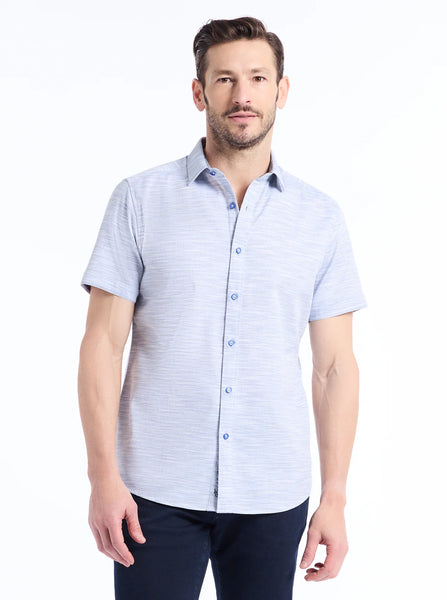CASTRO SS WOVEN BUTTON UP - BLUE