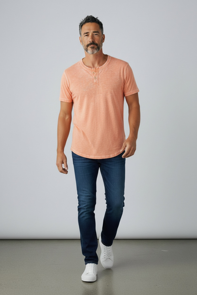 BURNOUT SS HENLEY - MANGO
